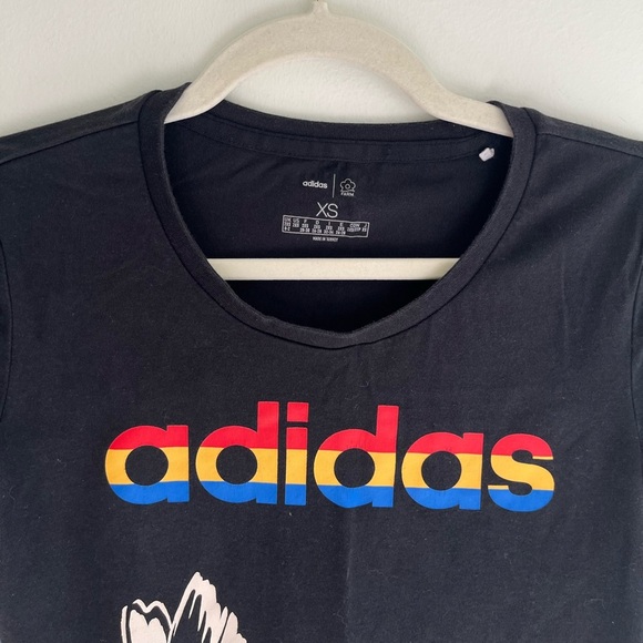 FARM RIO x ADIDAS Black T Shirt Size XS - Picture 2 of 5